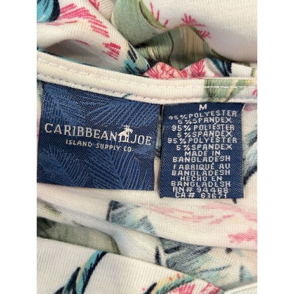 CARIBBEAN JOE WOMEN'S Medium Cold Shoulder Palm Trees - Picture 4 of 6